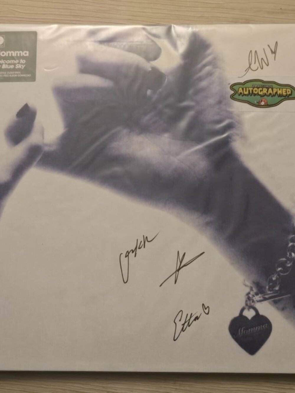 Momma Welcome to My Blue Sky LP Vinyl Record Autographed Coke clear